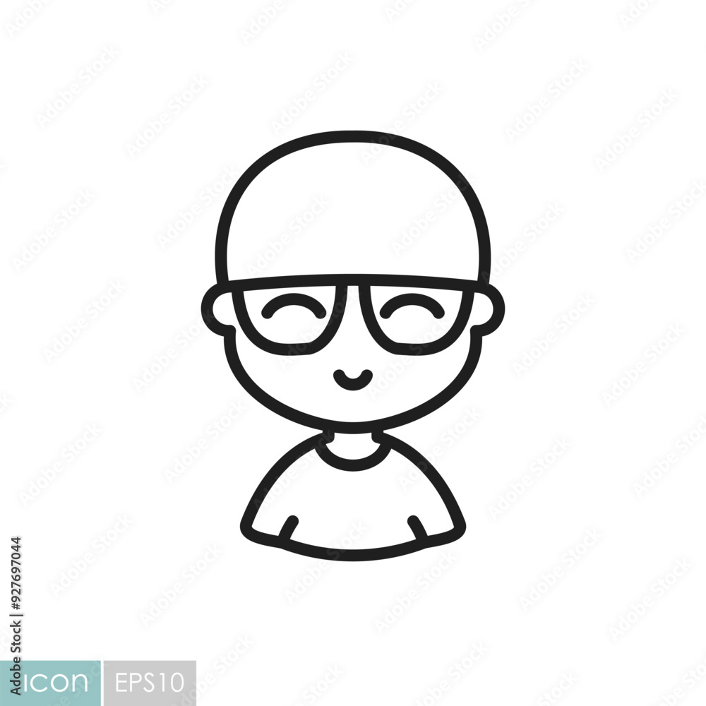 Portrait of a young bald man in stylish glasses Portrait of a young bald man in stylish glasses