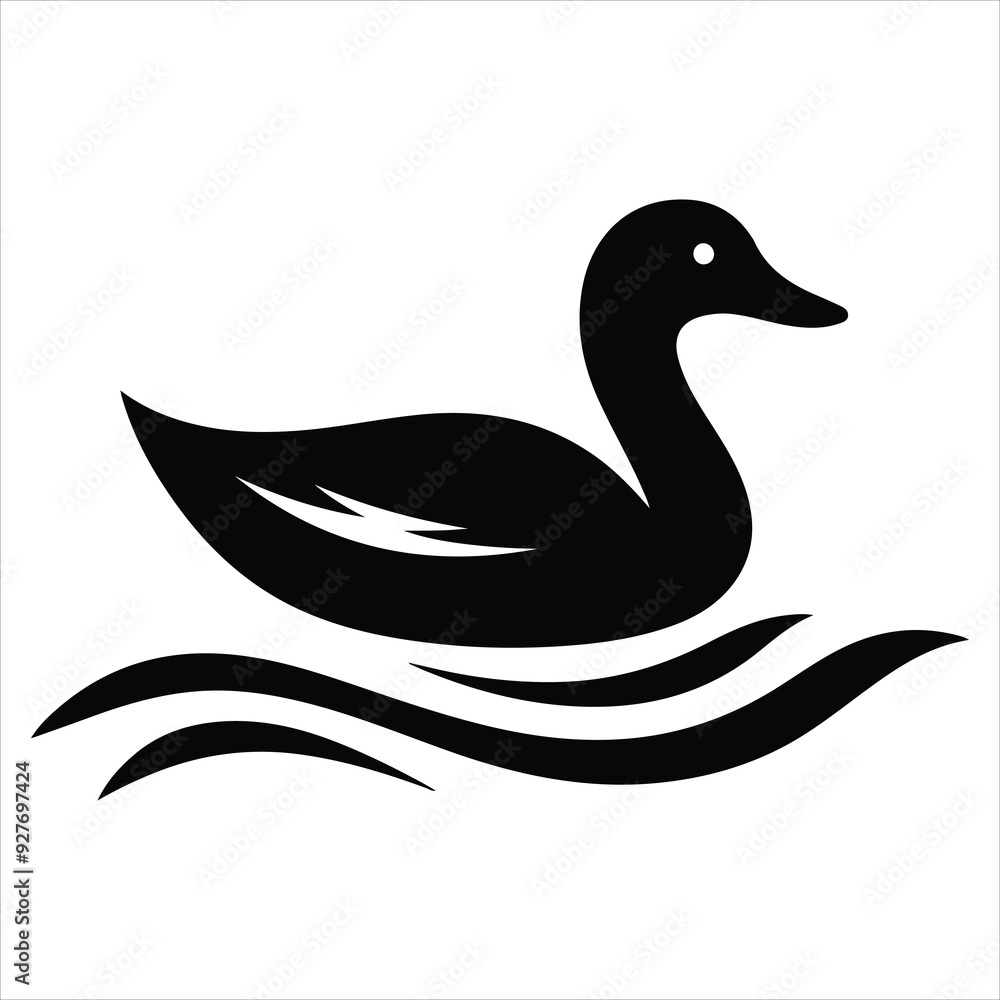 Silhouette Of A Duck On A White Background, Vector Illustration, Silhouette Illustration, Duck Illustration, Silhouette Drawing Silhouette Of A Duck On A White Background, Vector Illustration, Silhouette Illustration, Duck Illustration, Silhouette Drawing