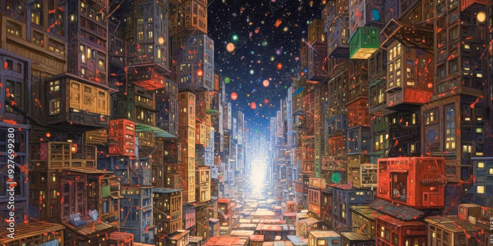 Obraz premium Country illustration composition