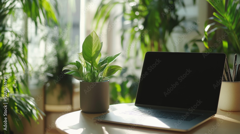 See laptop on table with open copy space, green plants, and light pouring into the office. --ar 16:9 --v 6.1 Job ID: c91a4742-2d9a-4192-aae2-28bce335ca1e See laptop on table with open copy space, green plants, and light pouring into the office. --ar 16:9 --v 6.1 Job ID: c91a4742-2d9a-4192-aae2-28bce335ca1e