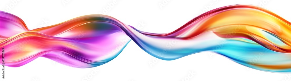 Abstract Colorful Liquid Wave Flowing on White Background Abstract Colorful Liquid Wave Flowing on White Background