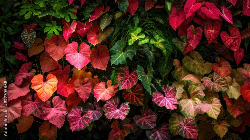 Lush forest of Caladium plants Lush forest of Caladium plants