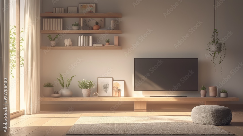 A sleek and simple living room design. A sleek and simple living room design.