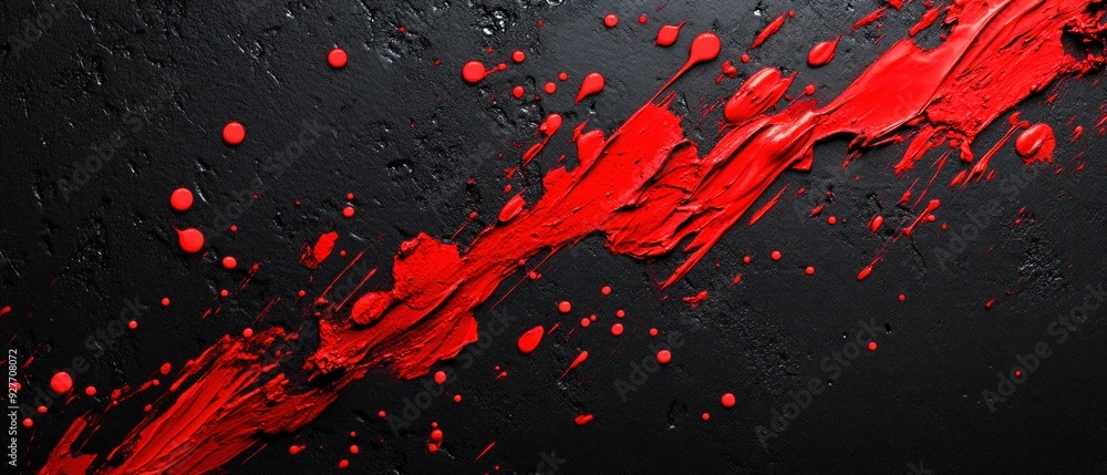 Abstract Red Paint on Black Canvas Background Abstract Red Paint on Black Canvas Background