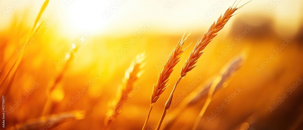 Wheat Stalks in a Sunlit Field at Golden Hour Wheat Stalks in a Sunlit Field at Golden Hour