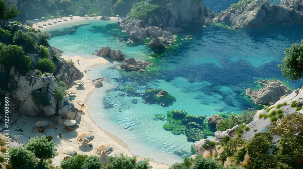 Obraz premium A bay with crystal clear waters