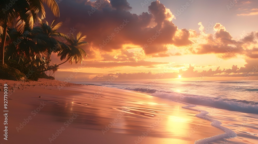 Evening turns the sand golden and the water Evening turns the sand golden and the water