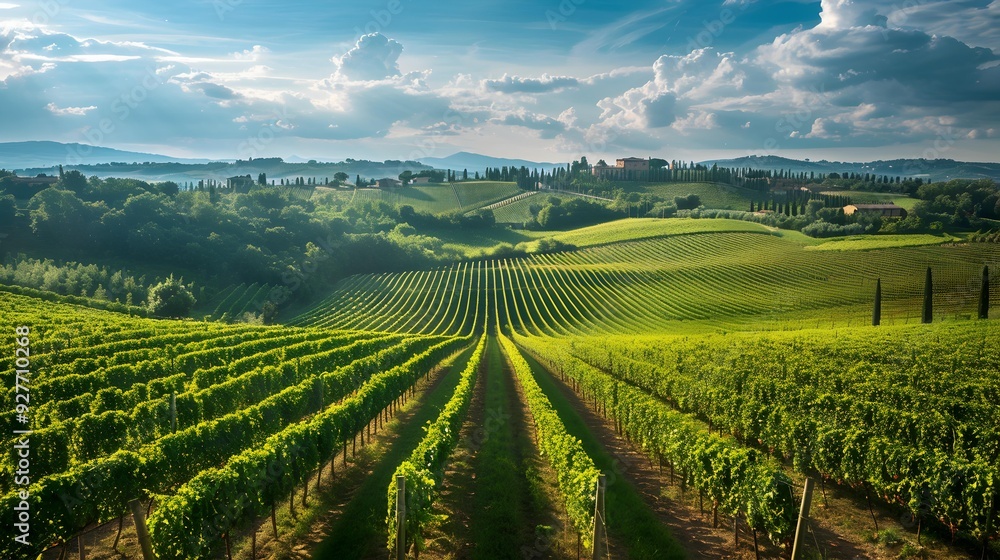 The vineyards of tuscany stretch for many kilometers The vineyards of tuscany stretch for many kilometers