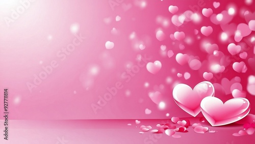Dreamy pink heart shape abstract background for Valentines Day or Wedding invitation.
