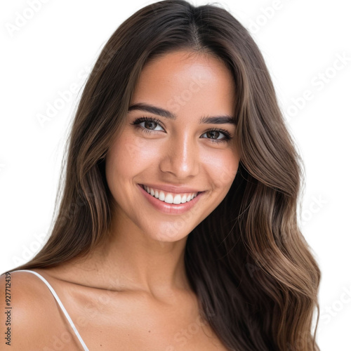 a happy woman, smiling, transparent background