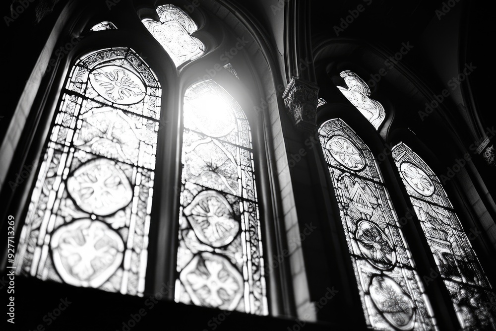 Black and White Stained Glass Window Black and White Stained Glass Window