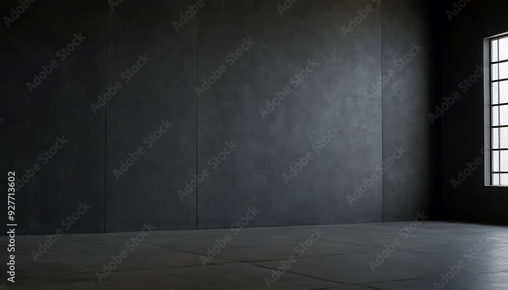 Abstract empty, modern concrete room with three downlight spots on the back wall and rough floor - industrial interior background template, 3D illustration8 Abstract empty, modern concrete room with three downlight spots on the back wall and rough floor - industrial interior background template, 3D illustration8