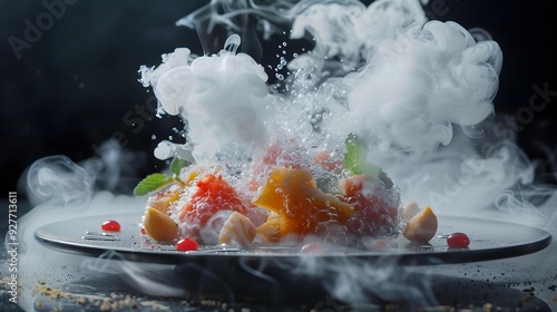 Fototapeta Naklejka Na Ścianę i Meble -  Molecular gastronomy using flavoring techniques to create unusual
