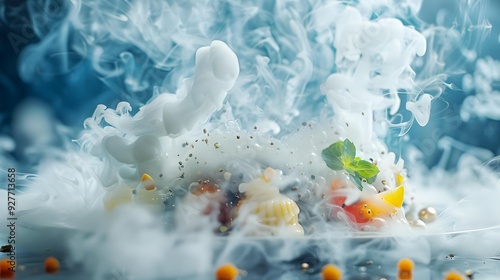 Fototapeta Naklejka Na Ścianę i Meble -  Molecular gastronomy using flavoring techniques to create unusual