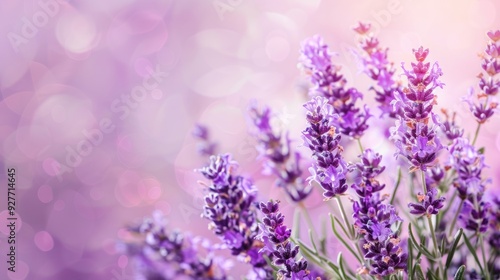 Nature s Lavender Flowers with Copy Space photo