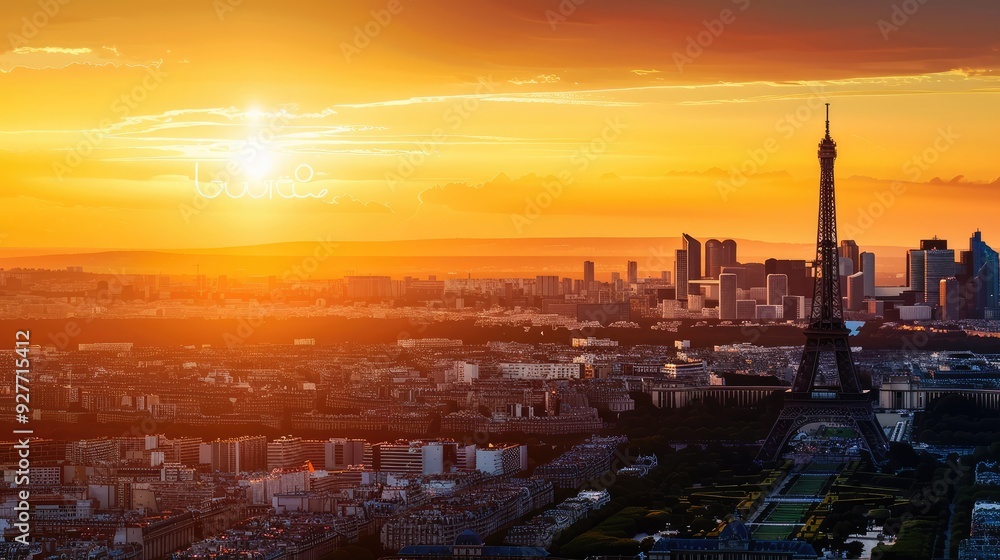 A stunning view of Paris with the Olympic symbol. A stunning view of Paris with the Olympic symbol.