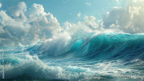 Ocean waves are created by southern winds and crash against the shore