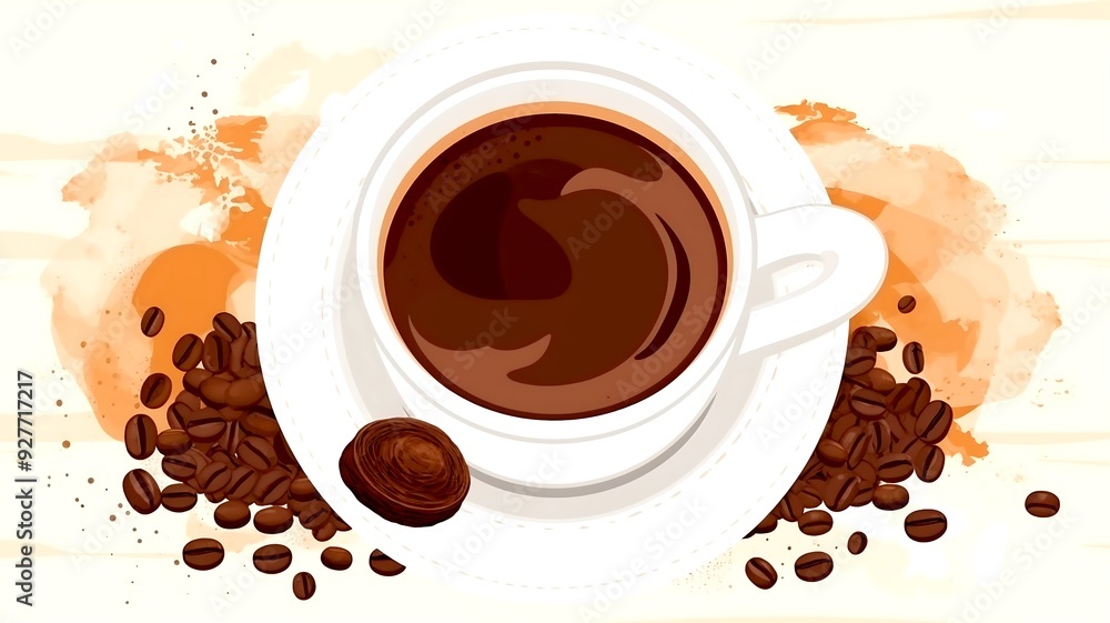 Obraz premium A cup of coffee illustration