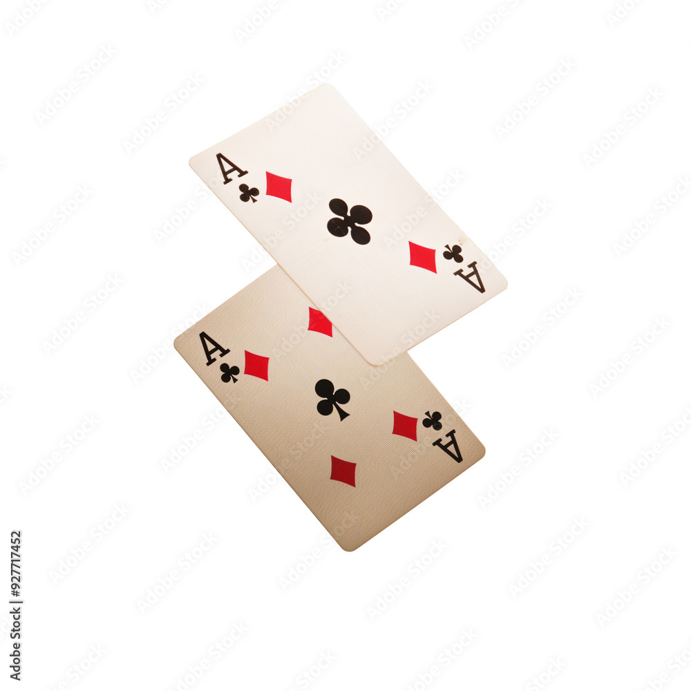 Three aces from a deck of cards flying mid-air, isolated on a transparent background Three aces from a deck of cards flying mid-air, isolated on a transparent background