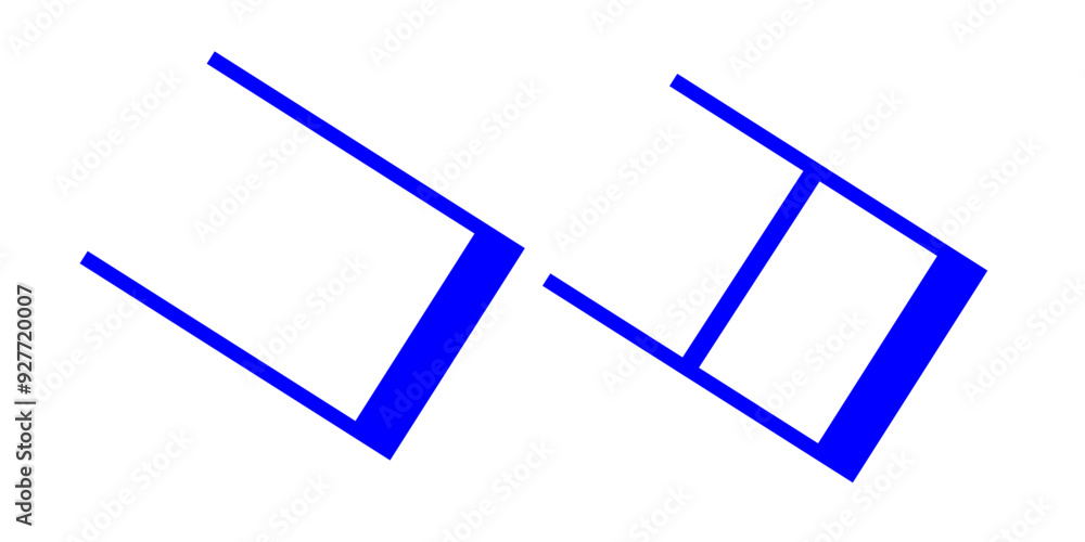 blue figure two on a transparent background 