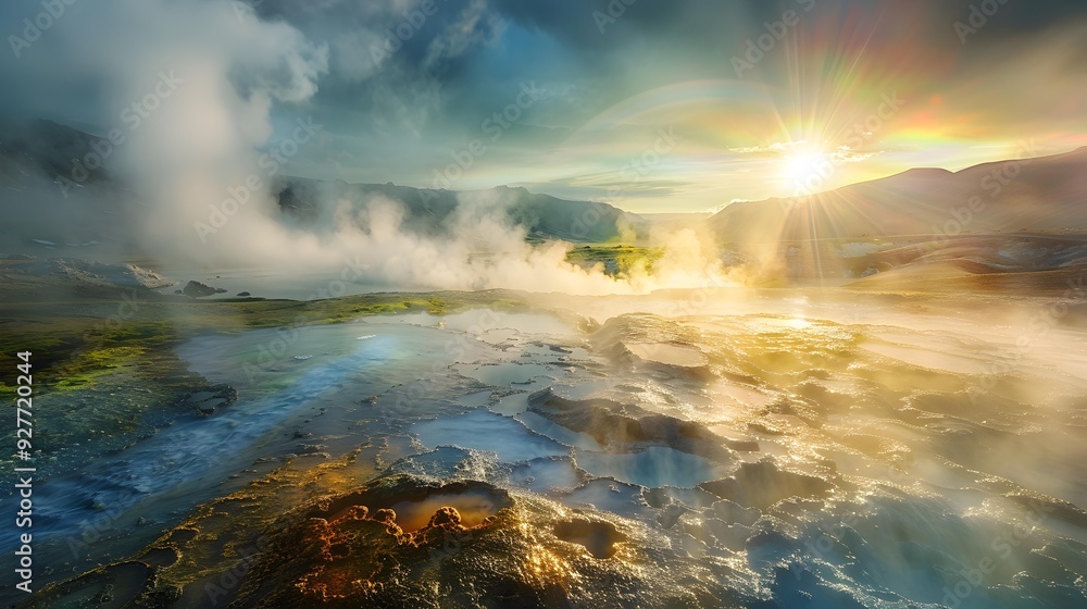 Fototapeta premium The nature reserve with active geysers