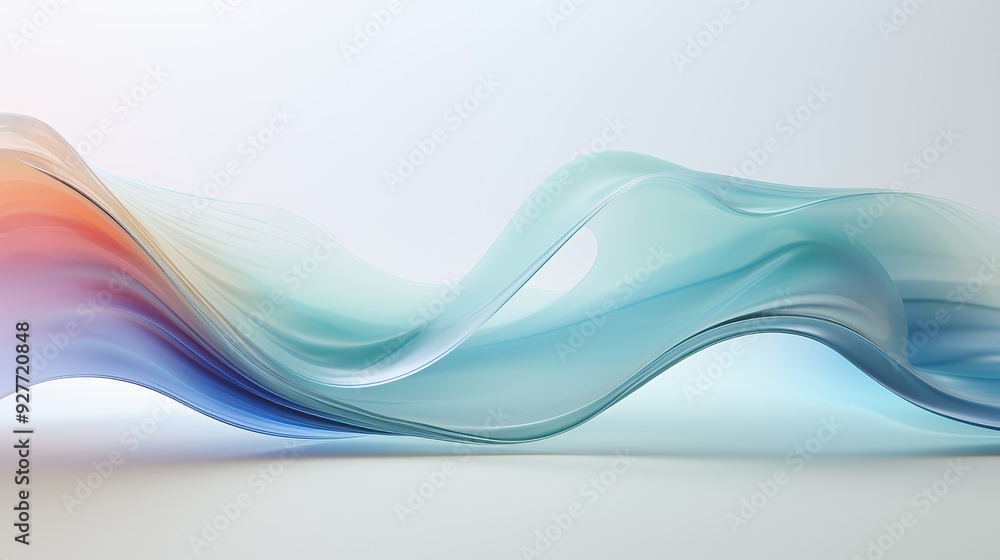 Abstract blue and green wave flowing on a white background. Abstract blue and green wave flowing on a white background.