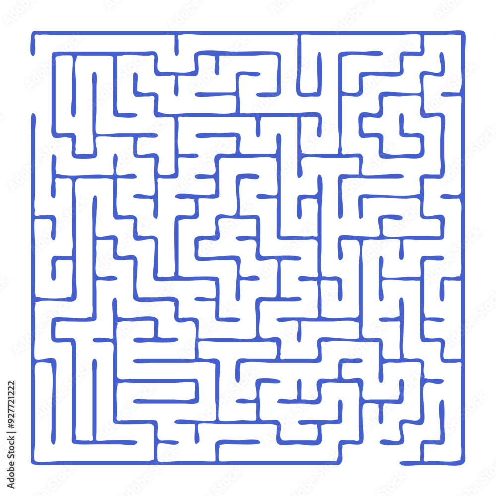 Maze shape design element. There is one entrance and exit and one correct path, but many paths lead to dead ends Maze shape design element. There is one entrance and exit and one correct path, but many paths lead to dead ends