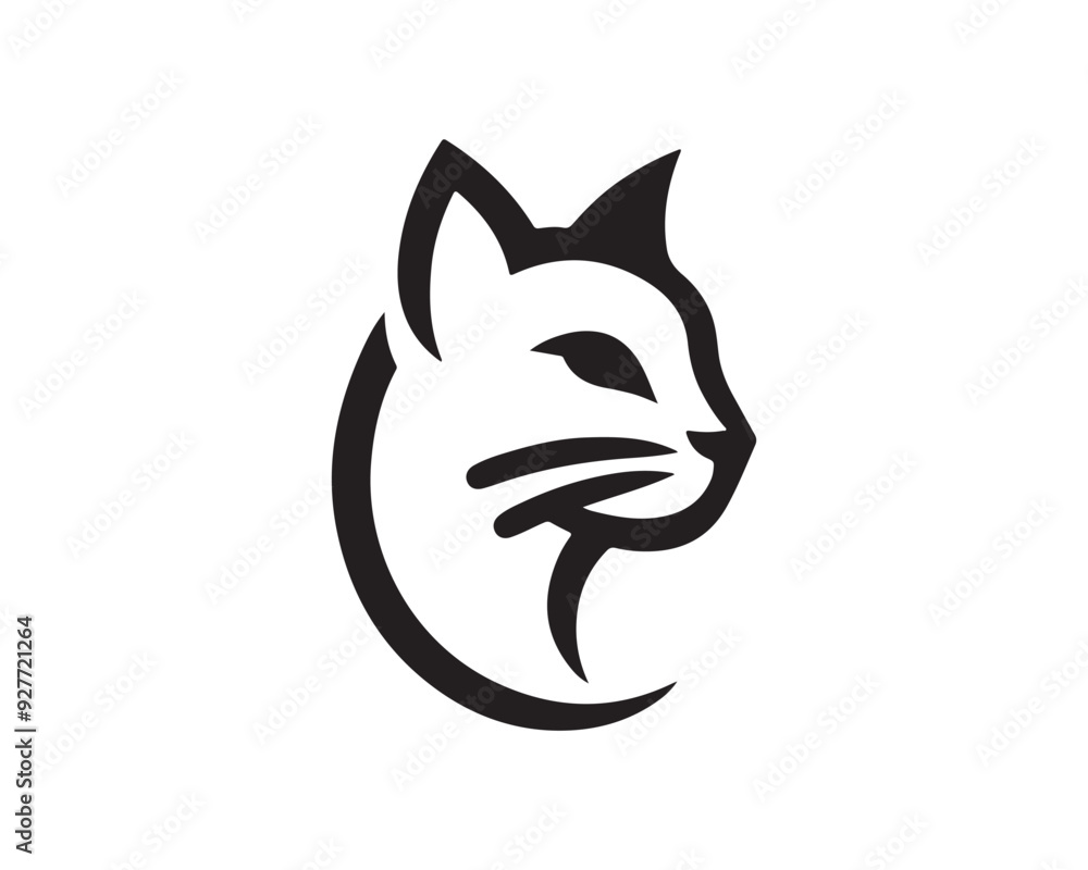 Cat logo design icon symbol vector template. Silhouette cat Cat logo design icon symbol vector template. Silhouette cat
