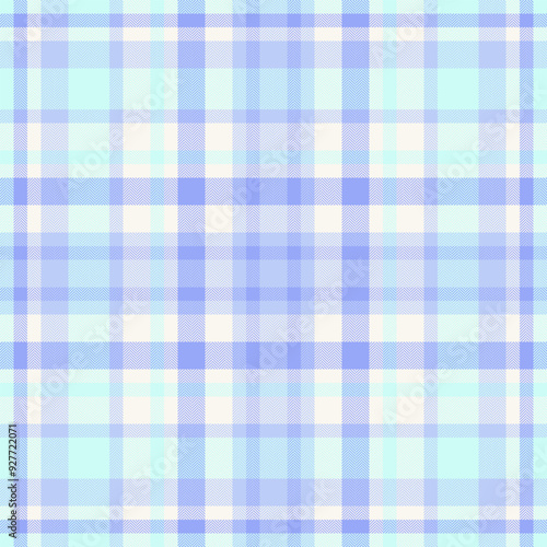 Sewing fabric plaid tartan, machinery texture seamless background. Intricate vector check textile pattern in light and sea shell colors.