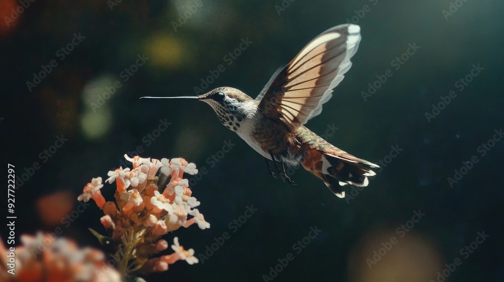 Fototapeta premium Hummingbird near flower