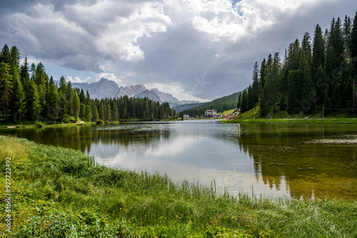 Cloudy view on the lake di misurina photo