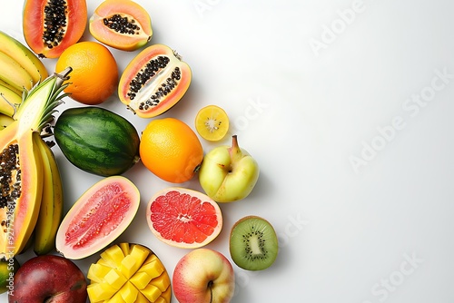 there are many different fruits that are on the table together photo