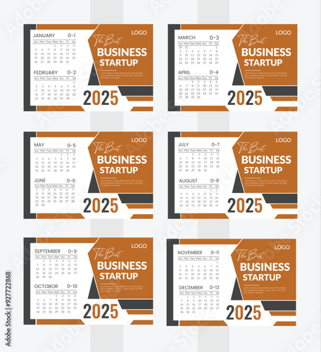 corporate and minimalistic calendar design 2025
