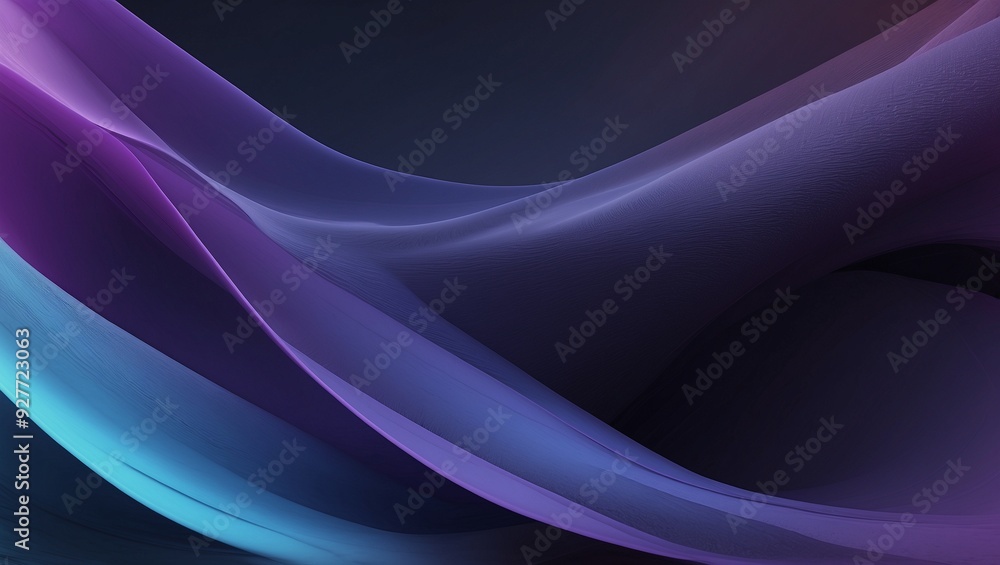 Elegant and dramatic abstract waves in cool purple and blue hues Elegant and dramatic abstract waves in cool purple and blue hues