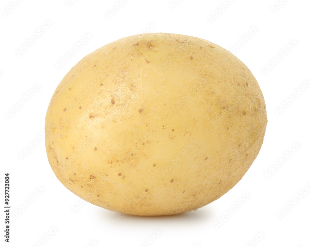 One fresh young potato isolated on white One fresh young potato isolated on white