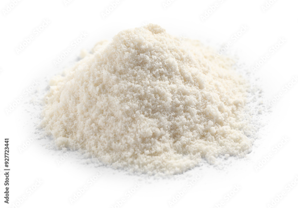 Heap of coconut flour isolated on white Heap of coconut flour isolated on white