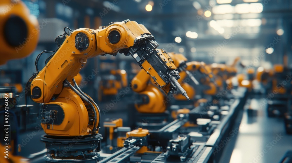 Robots on conveyor belt Robots on conveyor belt