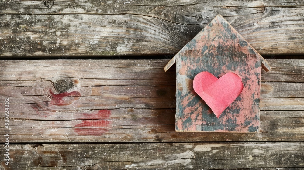 Paper house on wooden surface representing family love concept Paper house on wooden surface representing family love concept