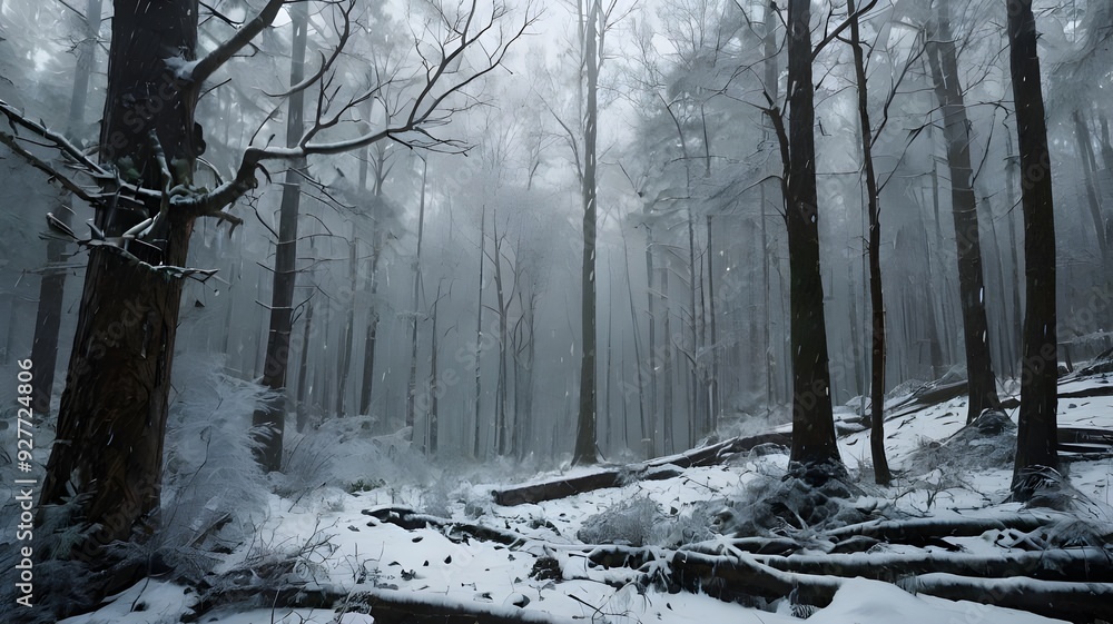 Naklejka premium snow covered trees