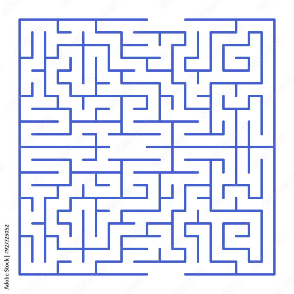 Maze shape design element. There is one entrance and exit and one correct path, but many paths lead to dead ends Maze shape design element. There is one entrance and exit and one correct path, but many paths lead to dead ends