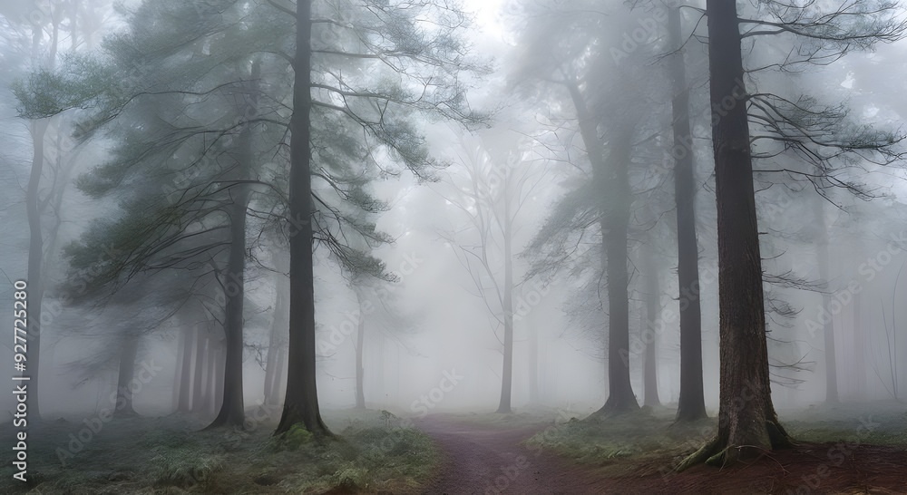 misty morning in the forest