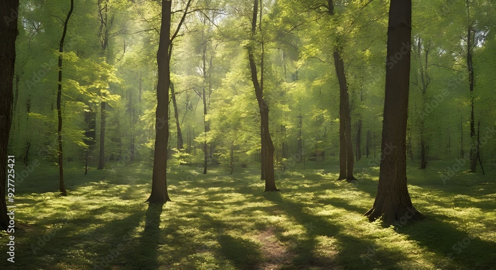 Naklejka premium morning in the forest