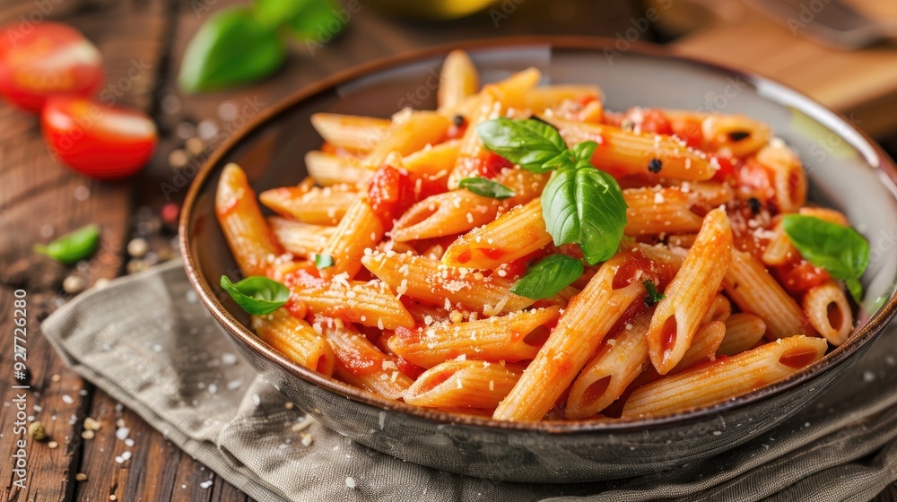 Penne rigate with tomato sauce Background information Penne rigate with tomato sauce Background information