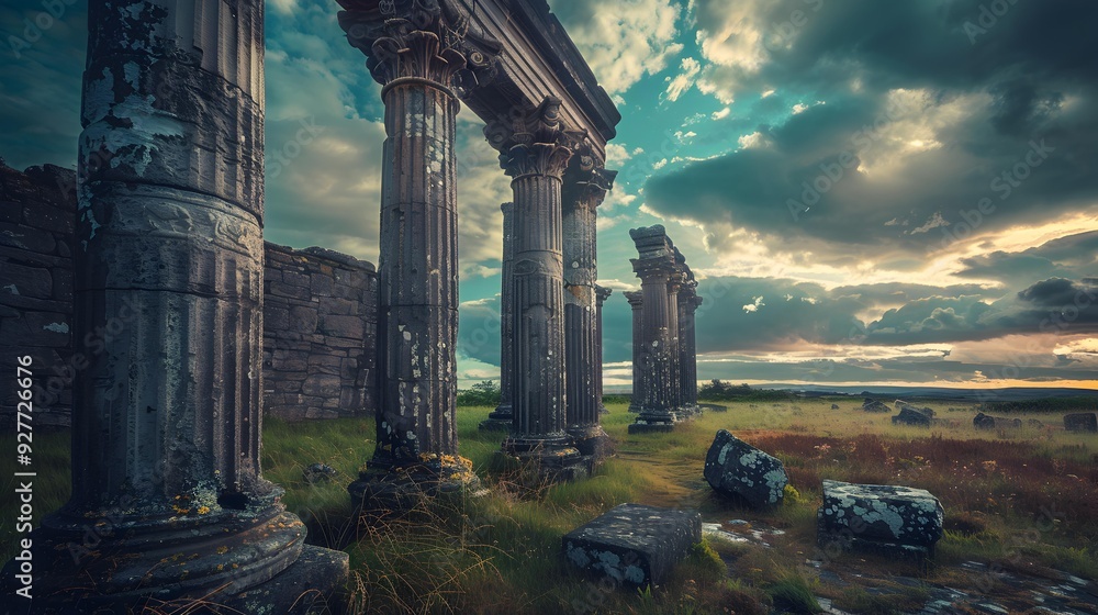 Fototapeta premium The columns of ireland standing against the backdrop