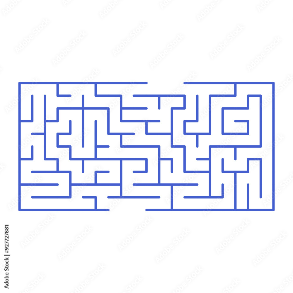 Maze shape design element. There is one entrance and exit and one correct path, but many paths lead to dead ends Maze shape design element. There is one entrance and exit and one correct path, but many paths lead to dead ends