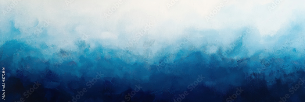 Abstract Blue and White Gradient Sea Horizon Painting Contemporary Minimalist Art Abstract Blue and White Gradient Sea Horizon Painting Contemporary Minimalist Art