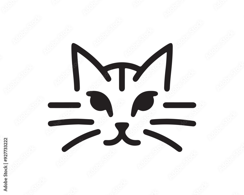 Cat face logo design icon symbol vector illustration Cat face logo design icon symbol vector illustration