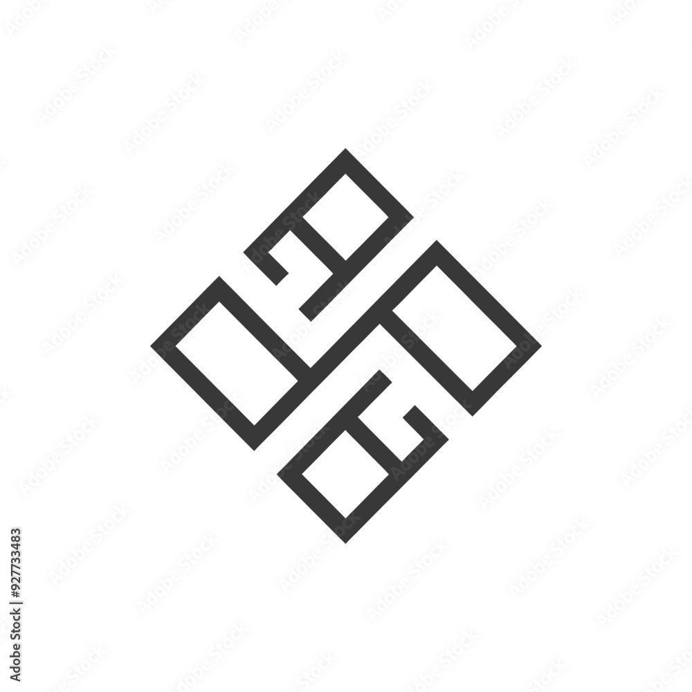 Abstract geometric shape with overlapping squares Abstract geometric shape with overlapping squares