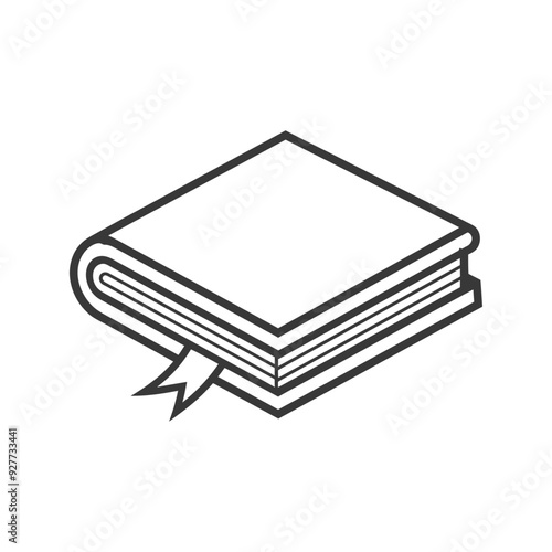 A closed book with a ribbon bookmark