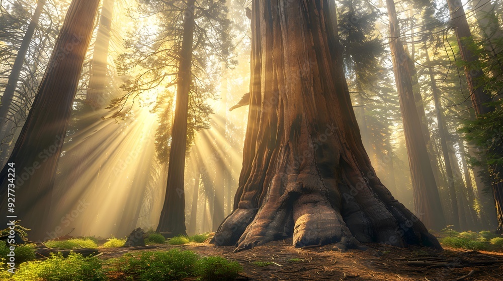 Obraz premium The forests of california stretch for many kilometers